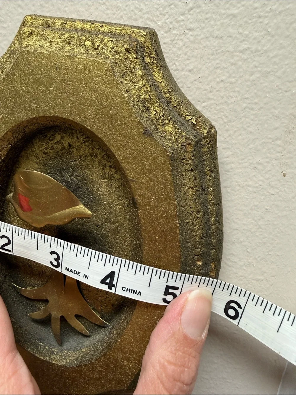 Vintage Mid Century Modern Gold Floral Wall Plaque Decor Metal Mushrooms